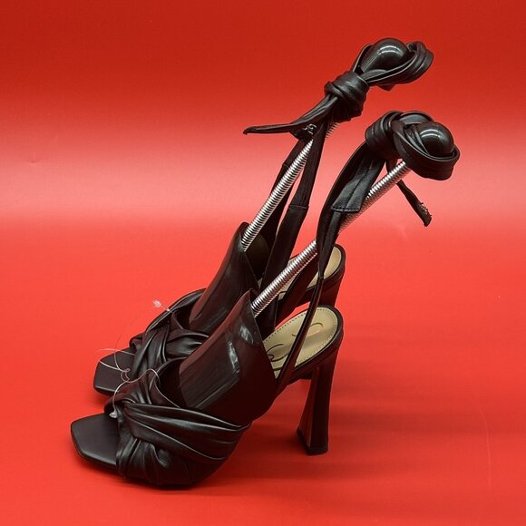 Sam Edelman Lenora Black Twisted Leather Stiletto Sandals Women's Size 5.5M - Picture 5 of 12